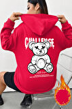 Uyguntarz Challange Bear Baskılı Oversize Sweatshirt