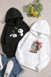 Uyguntarz 2'li Paket Baskılı Erkek - Kız Çocuk Rahat Kalıp Sweatshirt