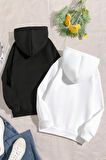 Uyguntarz 2'li Paket Baskılı Erkek - Kız Çocuk Rahat Kalıp Sweatshirt
