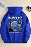 Starry Sky Baskılı Unisex Oversize Sweatshirt