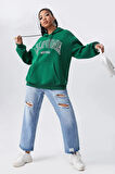 California Baskılı Oversize Sweatshirt