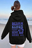 Uyguntarz Ocean Beach Baskılı Oversize Sweatshirt