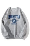 Manhattan Baskılı Oversize Sweatshirt
