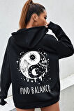 Uyguntarz Unisex Yin & Yang Tasarım Sweatshirt
