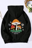Unisex Mantar Baskılı Oversize Sweatshirt