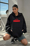 Uyguntarz Cherry Baskılı Oversize Sweatshirt