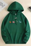Uzaylı Dinazor Baskılı Oversize Sweatshirt