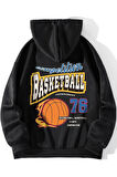 Uyguntarz Basketball 76 Baskılı Oversize Sweatshirt