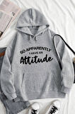 Uyguntarz Attitude Baskılı Oversize Sweatshirt