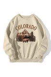 Colorado Baskılı  Pamuklu Oversize Sweatshirt