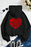 Uyguntarz More Love Baskılı  Pamuklu Oversize Sweatshirt