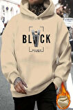 Black Baskılı  Pamuklu Oversize Sweatshirt