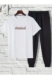 Unisex 2'li Classical Baskılı Eşofman Takımı
