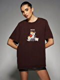 Unisex Meow Baskılı Tasarım Tshirt