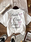 Fear Over Faith Baskılı Tasarım Tshirt