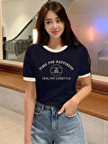 Unisex Time For Happiness Baskılı Tasarım Tshirt