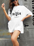 Unisex Black Baskılı Tasarım Tshirt