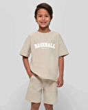 Çocuk Baseball baskılı Pamuklu Tshirt