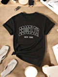 Unisex Brooklyn New York Baskılı Tasarım Tshirt