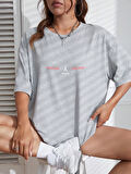Unisex Paris Baskılı Oversize Tshirt