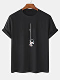 Unisex Mini Astranot Tasarım Basklı Tshirt