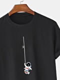 Unisex Mini Astranot Tasarım Basklı Tshirt