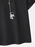 Unisex Mini Astranot Tasarım Basklı Tshirt