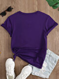 Unisex Sevimli Kedi Patili Kalp Tasarım Basklı Tshirt