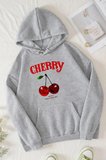 Unisex CHERRY Tasarım Basklı Sweatshirt