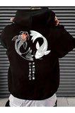 Unisex Ying & Yang Baskılı Oversize Sweatshirt