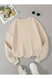 Unisex Sevimli Marshmallows Baskılı Oversize Sweatshirt