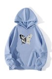 Papatya Kelebek Baskılı Oversize Sweatshirt