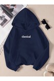 Unisex Classical Baskılı Oversize Sweatshirt