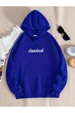 Unisex Classical Baskılı Oversize Sweatshirt