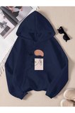 Silüet Baskılı Oversize Sweatshirt
