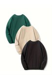 3'lu Paket Oversize Sweatshirt