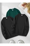 3'lu Paket Oversize Sweatshirt