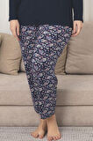 X-Dreamy Büyük Beden Viskon Desenli Uzun Kollu Pijama Takımı