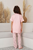 Anne Kız Kombin Çiçekli Kısa Kollu Gömlek Pijama Takımı (ANNE KIZ AYRI SATILIR)