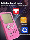 Tetris Oyun Konsolu 23 Bulmaca Oyunu Bataryalı 3.5 Inç LCD Mini Taşınabilir Atari