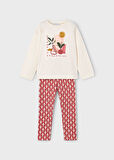 Mayoral Kız Çocuk 2'li Takım (4-10 Yaş) – %100 Pamuk Baskılı Bluz ve Desenli Tayt