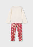 Mayoral Kız Çocuk 2'li Takım (4-10 Yaş) – %100 Pamuk Baskılı Bluz ve Desenli Tayt