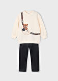 Mayoral Kız Çocuk Baskılı Sweatshirt ve Tayt Takımı (4-10 Yaş) – Şardonlu, Rahat ve Şık Kombin