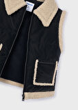 Mayoral 4-10 Yaş Kız Çocuk Siyah Polar Astarlı Fermuarlı Yelek