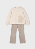 Mayoral Kız Çocuk Tavşan Baskılı Takım - 4-10 Yaş | Yumuşak Sweatshirt ve Pantolon