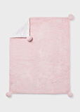Mayoral 100x80 cm Pembe Renk Battaniye – Yumuşak, Ponponlu ve Şık Bebek Battaniyesi