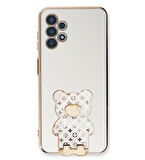 Smcase Samsung Galaxy A32 4G Kılıf Standlı Kamera Korumalı Cute Bear Silikon