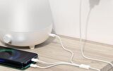 Baseus 3İN1 Micro Type-C iPhone Şarj Kablo Kısa Powerbank Kablosu İphone 11 12 13 14 15 Pro Max Şarj