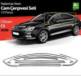 S-Dizayn Citroen C5 Krom Cam Çerçeve Seti 12 Prç 2008-2017 (Bütün-Formlu)