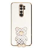 Smcase Xiaomi Redmi Note 8 Pro Kılıf Standlı Kamera Korumalı Cute Bear Silikon